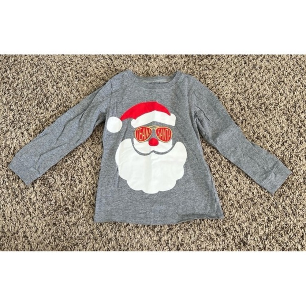 Carter's boys gray "Team Santa" long sleeve tee size 5